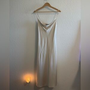 All Saints Silky Cowl Neck Slip Dress